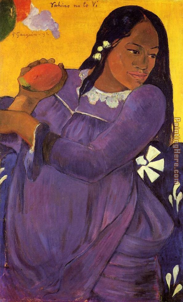 Woman with a Mango painting - Paul Gauguin Woman with a Mango art painting